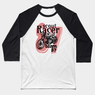 Scout Racer motors racing motorcycle vintage retro Baseball T-Shirt